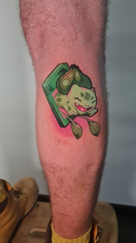 Argustattoo becky dee bulbasaur, tattoo by Becky Dee at Argus Tattoo in Antwerp