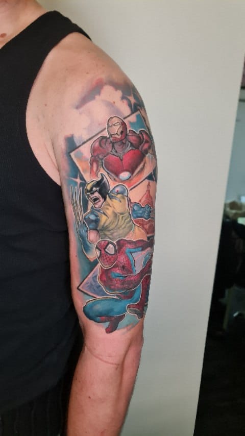 Argustattoo becky dee marvel, tattoo by Becky Dee at Argus Tattoo in Antwerp