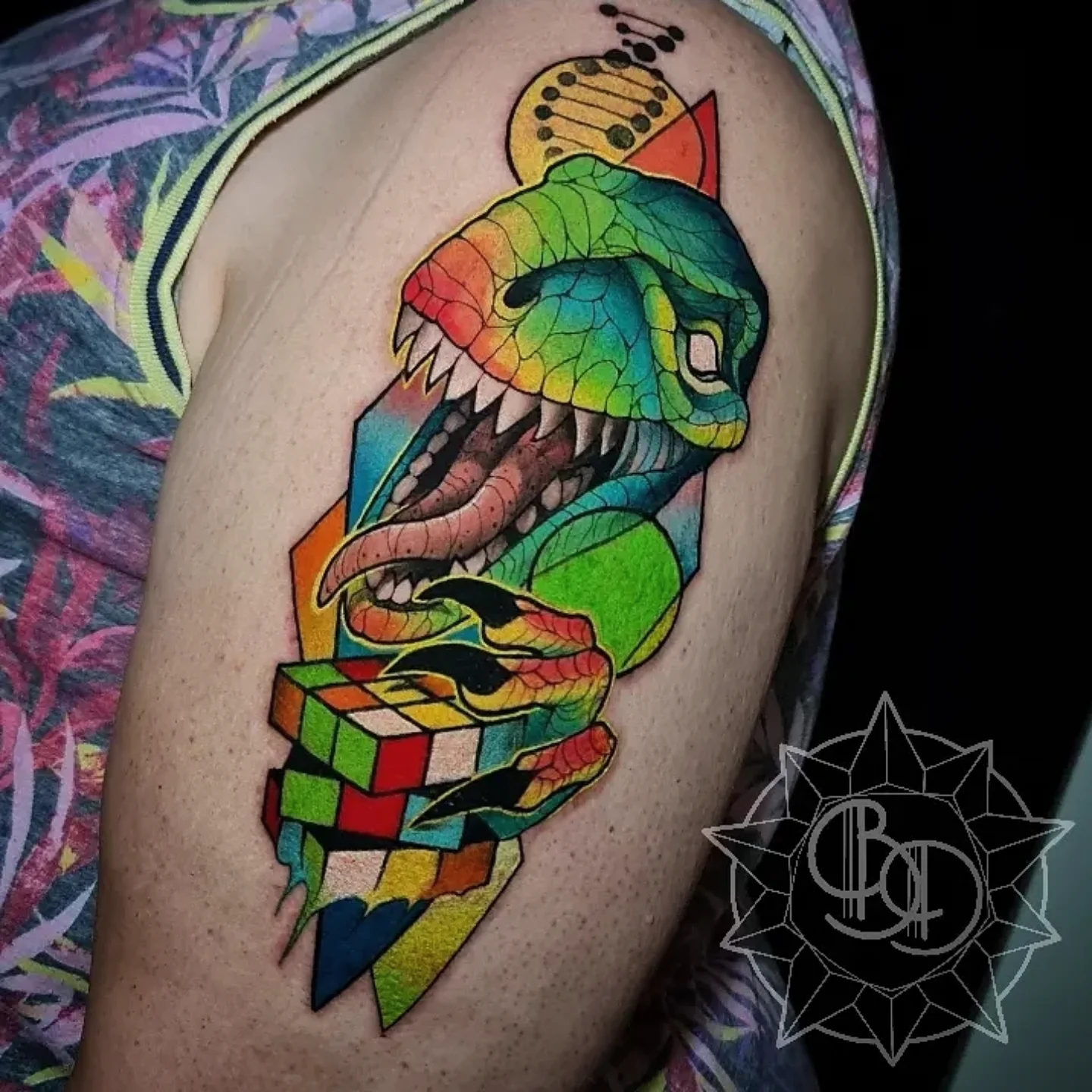 Argustattoo becky dee trex, tattoo by Becky Dee at Argus Tattoo in Antwerp
