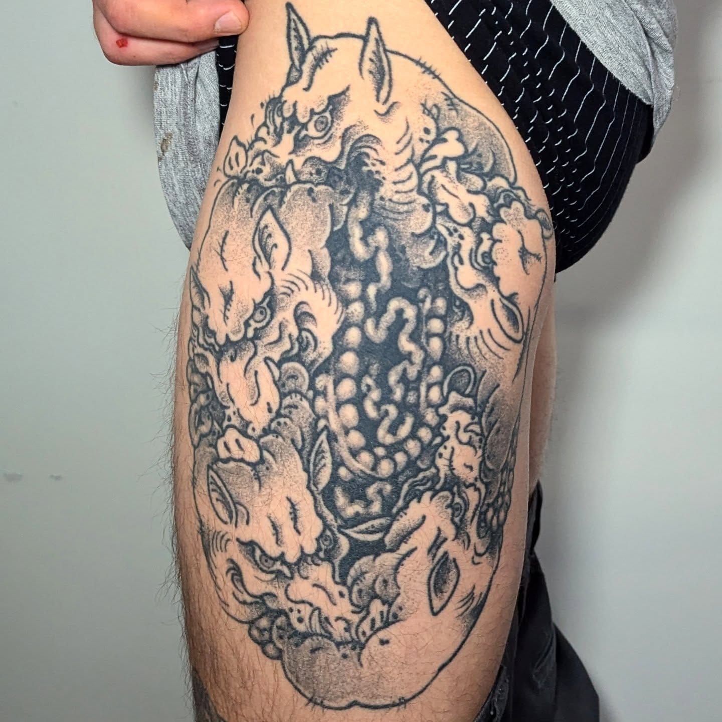 Argustattoo jarrat this lil piggie, tattoo by Jarrat Tattoo at Argus Tattoo in Antwerp
