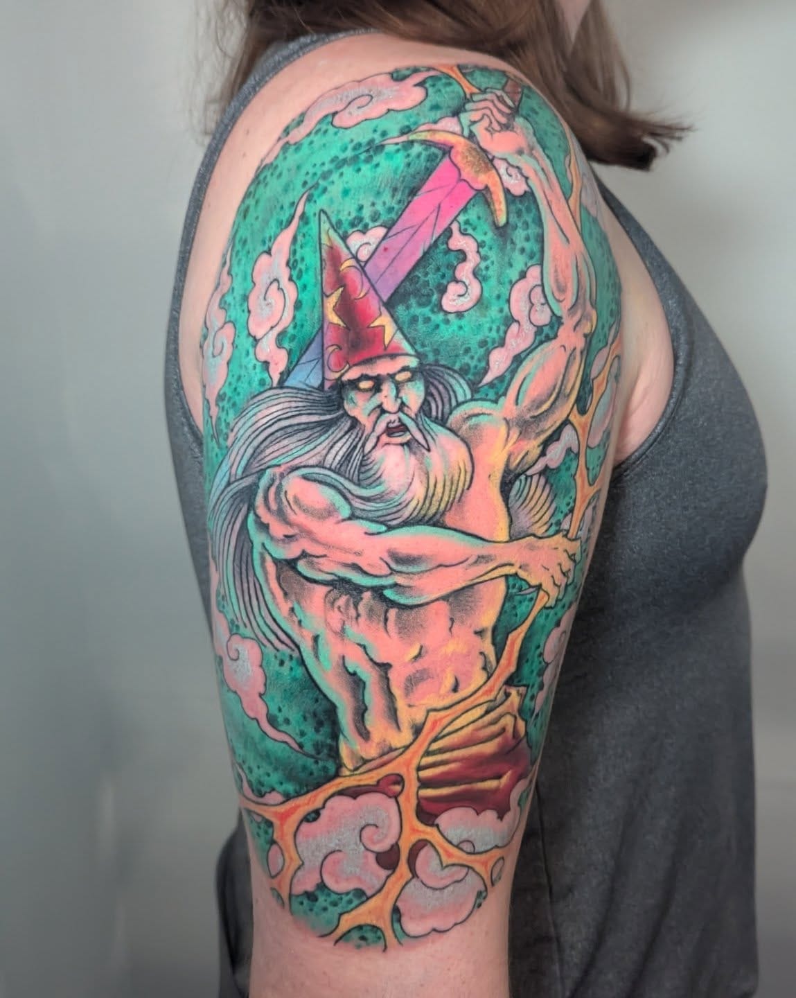 Argustattoo jarrat wizard of awesome, tattoo by Jarrat Tattoo at Argus Tattoo in Antwerp