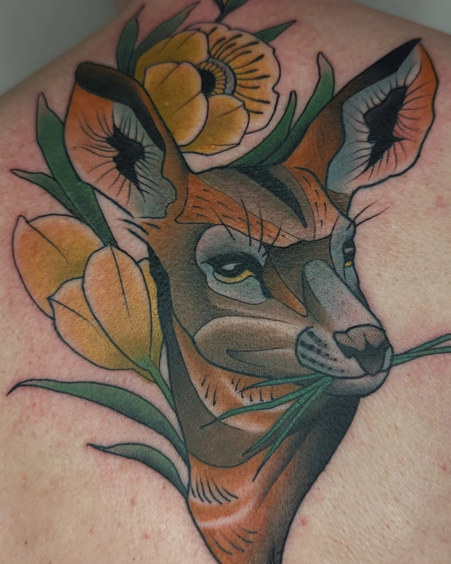 Argustattoo stickystef deer, tattoo by Sticky Stef at Argus Tattoo in Antwerp