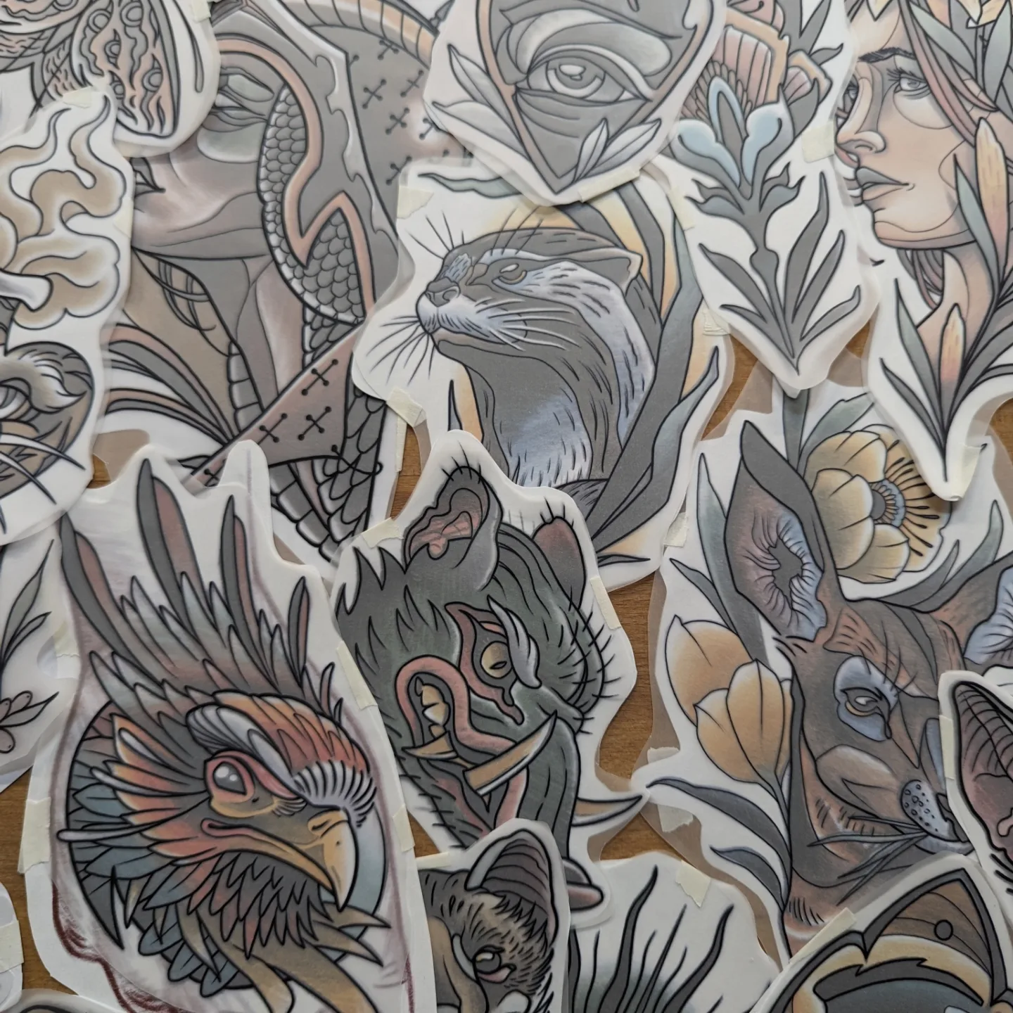 Argustattoo stickystef flash designs, tattoo by Sticky Stef at Argus Tattoo in Antwerp