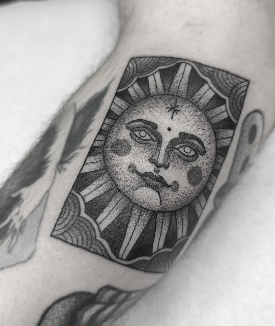 Argustattoo tacodoodnuchter tarot card, tattoo by Taco Bals at Argus Tattoo in Antwerp