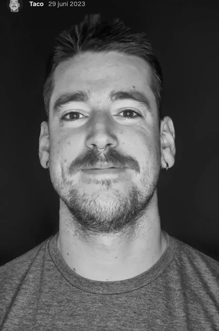 Portrait of Taco Bals, tattoo artist at Argus Tattoo Antwerp
